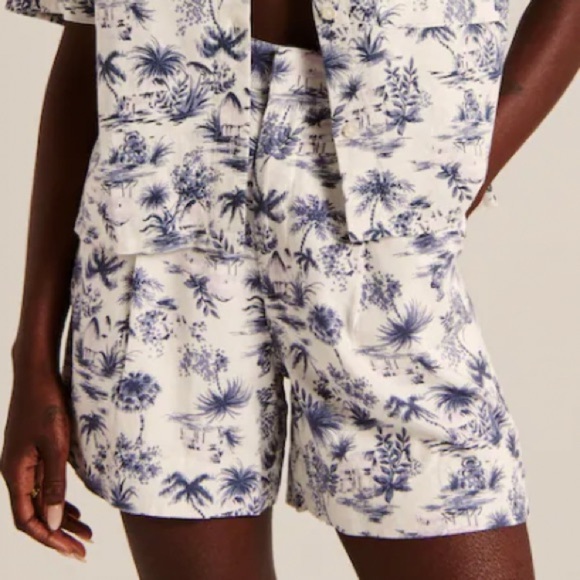 A&F Linen Blend Tropical Shorts - Picture 1 of 7